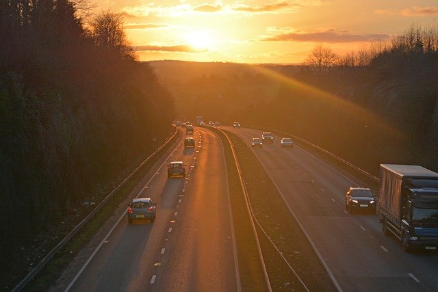 Enquiries 13 sunset, cars, travel, road, transportation, sky, blurred, dusk, highway, nature, dual carriageway, motorway